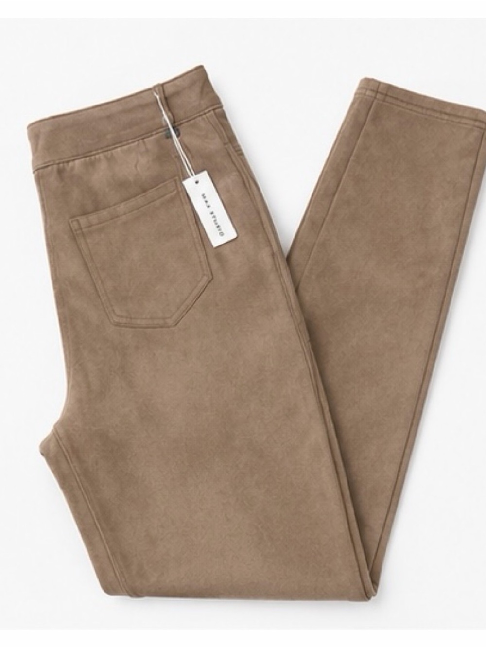 Max studio suede stretch jeggings tan women’s size large